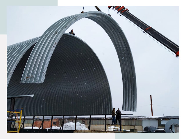 Полукруглые ангары в Устях-Джегуте